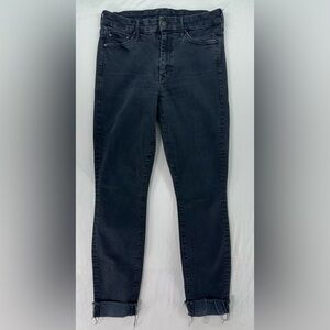 Mother The‎ Looker Ankle Fray Jeans Not Guilty Skinny Black Size 27